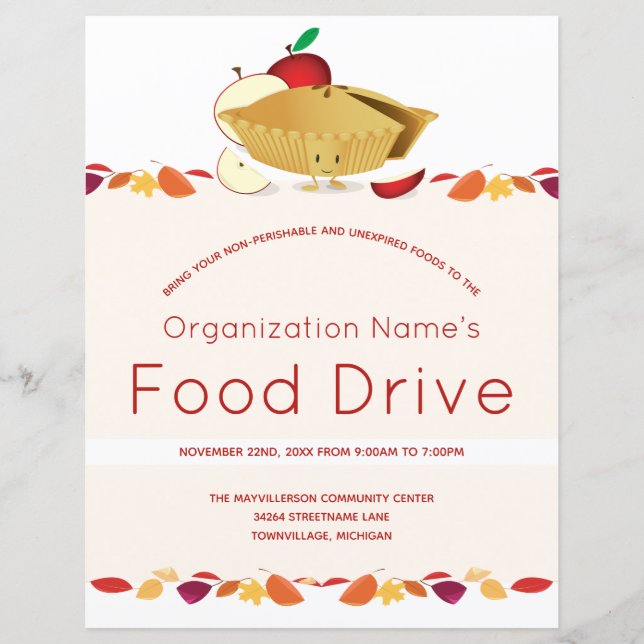 Lámina El nombre de la organización Food Drive deja al Pe (Anverso)