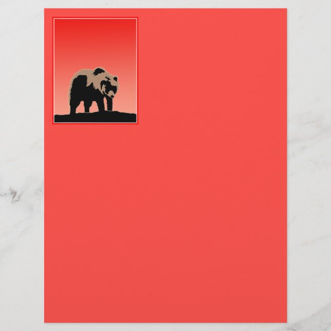 Lámina El oso pardo al atardecer - Arte de vida salvaje o (Anverso)