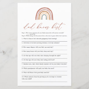 Lámina El papá del Baby Shower arcoiris es el mejor juego