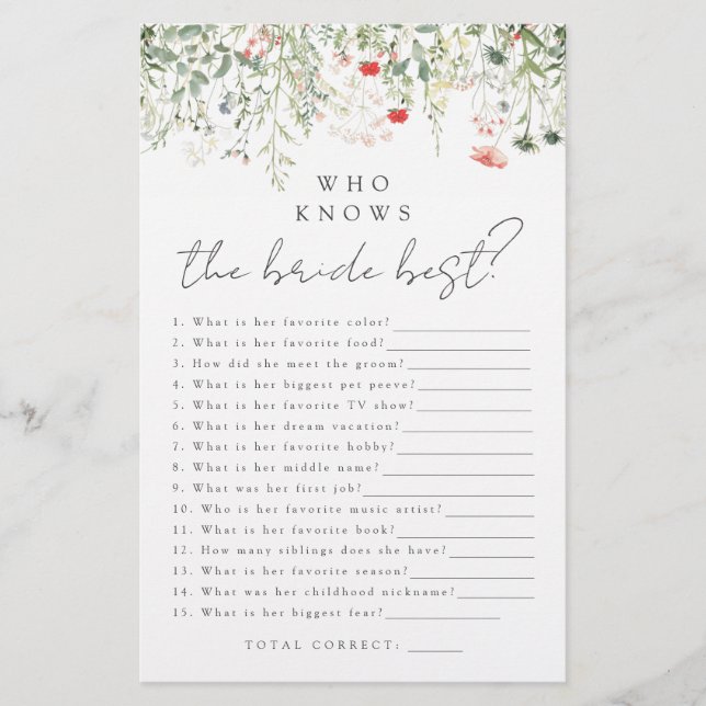 Lámina El prado de flores silvestres que conoce a la novi (Anverso)