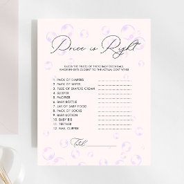 Lámina El precio de las burbujas es el juego de Baby Show