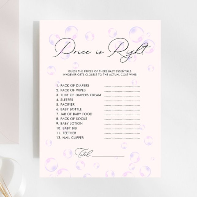 Lámina El precio de las burbujas es el juego de Baby Show (Subido por el creador)