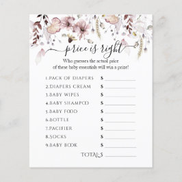 Lámina El precio de Wildflower Baby Shower está bien