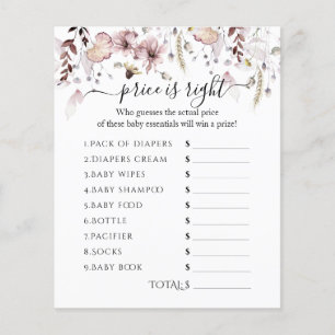 Lámina El precio de Wildflower Baby Shower está bien