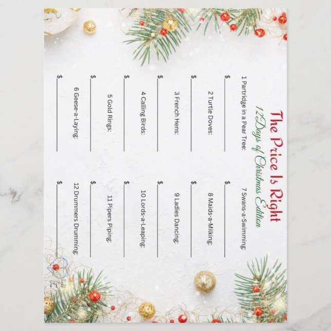 Lámina El precio es correcto - Edición de 12 días de Navi (Anverso)