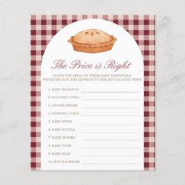 Lámina El precio es el juego de Baby Shower de Cutie Pie 