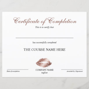 Lámina El Premio de Certificación de Finalización bloquea