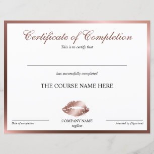 Lámina El Premio de Certificación de Finalización bloquea