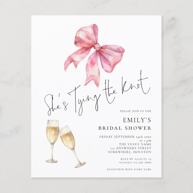 Lámina El Presupuesto Amarra La Ducha De Novias De Bow Ro (Anverso)