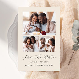 Lámina El presupuesto de 3 Collages de fotos Beige Guarda