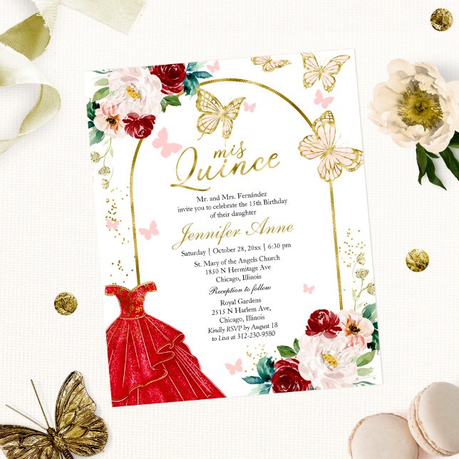 Lámina El presupuesto de mariposa Quince Invitaciones Ves (Subido por el creador)