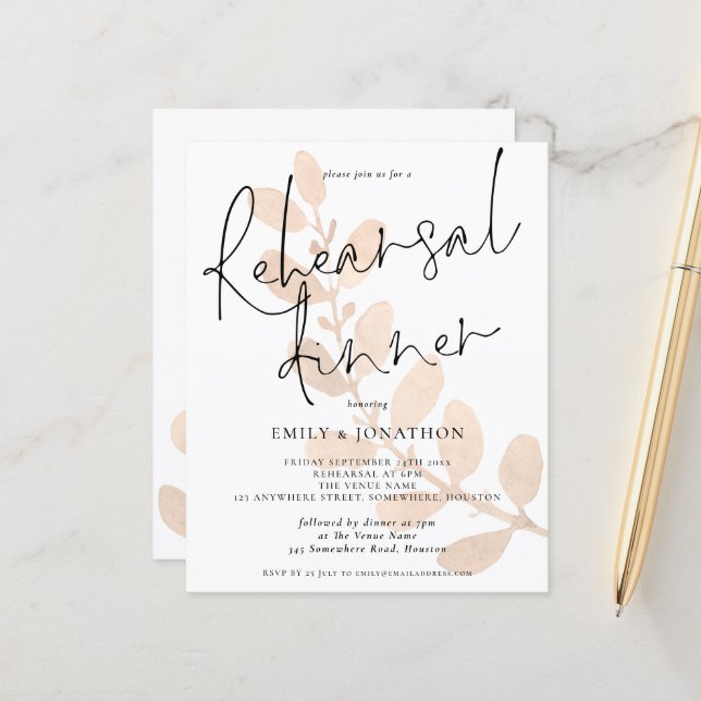 Lámina El presupuesto deja a los Bodas ensayar invitacion (Anverso/Reverso In Situ)