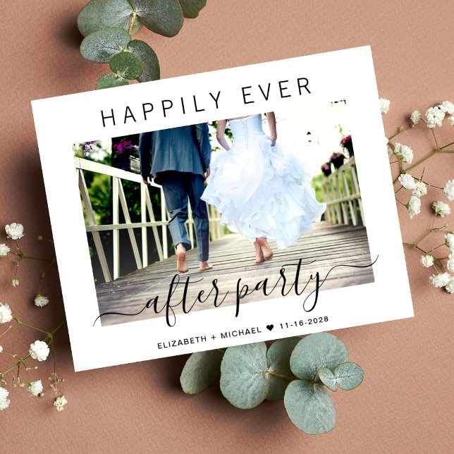 Lámina El presupuesto es feliz para siempre después del B (An affordable wedding reception invitation without compromising on quality or design)