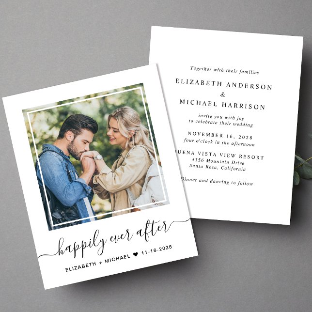 Lámina El presupuesto es feliz por siempre después de la  (Our user-friendly template allows you to easily upload your photo and create your perfect invitation)