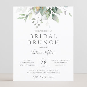 Lámina El presupuesto Eucalyptus Greenery deja Brunch Bri