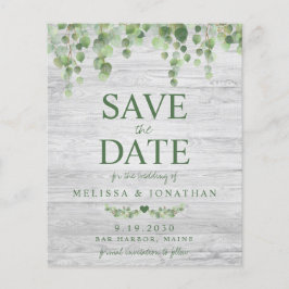 Lámina El presupuesto Eucalyptus Rustic Save the Date Pos