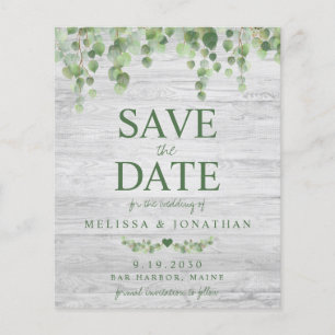 Lámina El presupuesto Eucalyptus Rustic Save the Date Pos