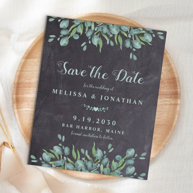 Lámina El presupuesto Eucalyptus Rustic Save the Date Pos (Subido por el creador)