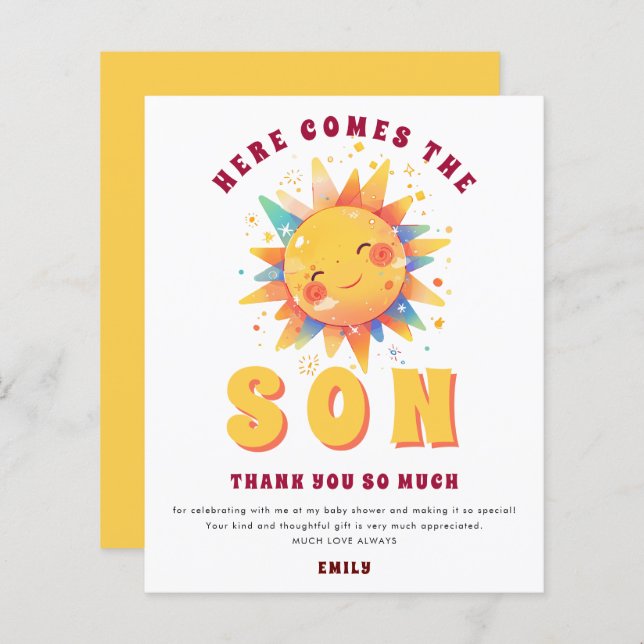 Lámina El presupuesto viene aquí El hijo Baby Shower Grac (Anverso / Reverso)