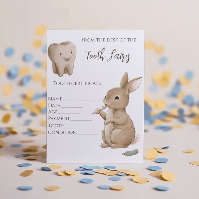 Lámina El primer certificado de hadas dentarias de Bunny (Subido por el creador)