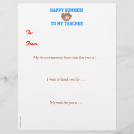 Lámina El profesor personalizado final de año le agradece