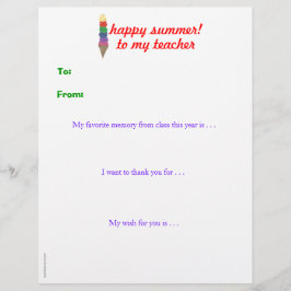 Lámina El profesor personalizado final de año le agradece