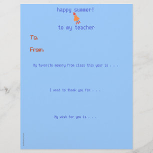 Lámina El profesor personalizado final de año le agradece