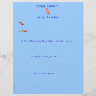 Lámina El profesor personalizado final de año le agradece