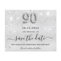 El purpurina de plata de 90 cumpleaños del presupu