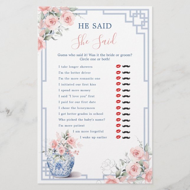 Lámina El Rubor Pink Chinoiserie Ginger Jar Dijo Que (Anverso)