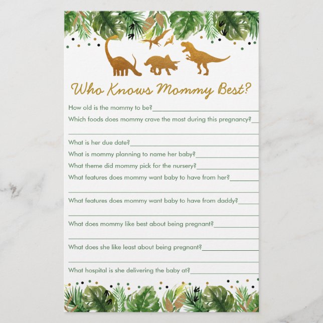 Lámina El Safari de Dinosaur que conoce a mi mamá como me (Anverso)