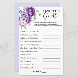 Lámina El tema morado floral encuentra el juego invitado