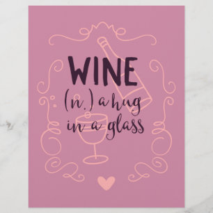 Lámina El vino gracioso es un abrazo en un vaso