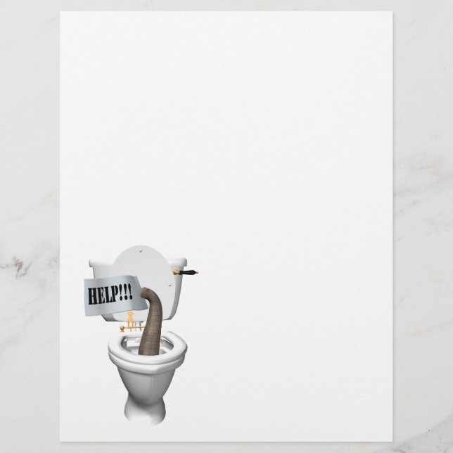 Lámina Elefante Atrapado En El Baño (Anverso)