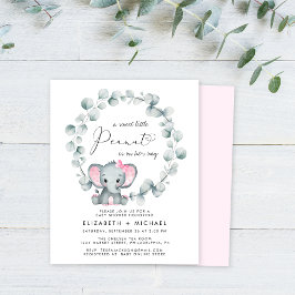 Lámina Elefante Cute Bebé Bebé Parejas Ducha Invitación