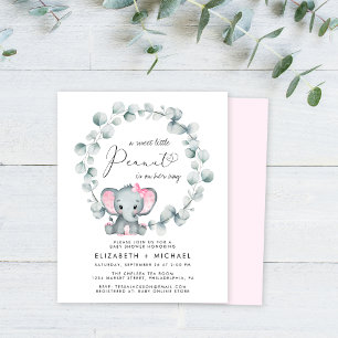Lámina Elefante Cute Bebé Bebé Parejas Ducha Invitación