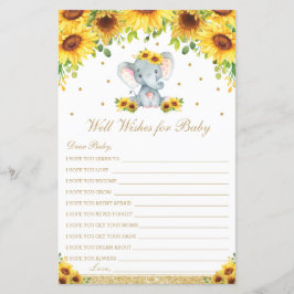 Lámina Elefante de girasol: los mejores deseos para la ac