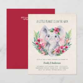 Lámina Elefante de presupuesto Baby Shower invita a la fl