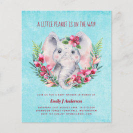 Lámina Elefante de presupuesto Baby Shower Invitar a Safa