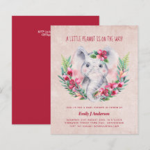 Elefante de presupuesto Baby Shower Invitar a Safa