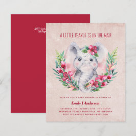 Lámina Elefante de presupuesto Baby Shower Invitar a Safa