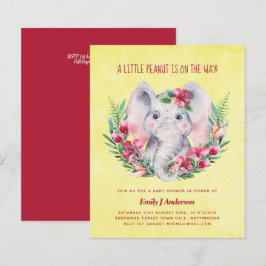 Lámina Elefante de presupuesto Baby Shower Invitar a Safa