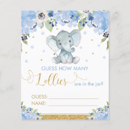 Lámina Elefante Floral Azul adivina cuántos juegos de vil