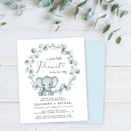 Lámina Elefante lindo Niño Parejas Ducha Invitación