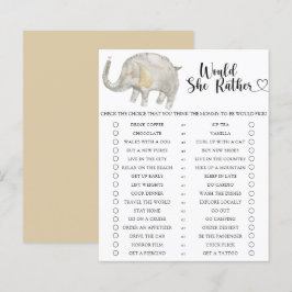 Lámina Elefante / ¿Qué Preferiría Juego de Bebé Shower