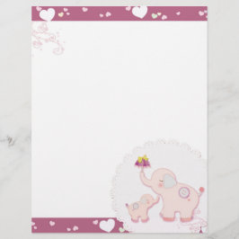 Lámina Elefante Rosa Amor Cartera de caracter Whimsical L