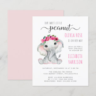 Lámina Elefante rosa de presupuesto acuarela Niña rociada