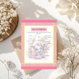 Lámina Elefante Rosa Dulce - Juego de Canción para Baby S