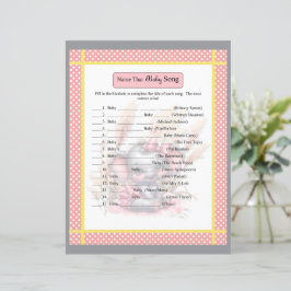 Lámina Elefante rosa dulce - Juego de canción para bebé d