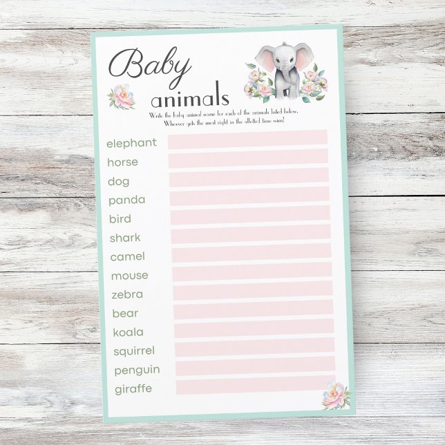 Lámina Elefantes para bebés Peonies y Globos Animal (Break the ice, spark conversations, and set a lively tone!)